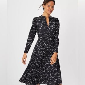 Ann Taylor Floral Pleated Flare Dress